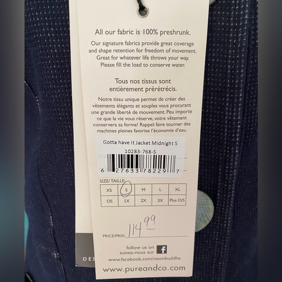 NWT Neon Buddha Funky Navy Jacket, Size Small. - Picture 8 of 10